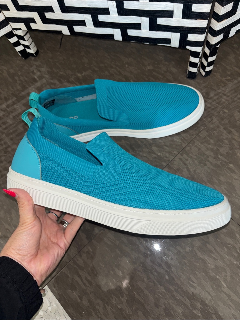 ALDO Slip-On Sneakers in Teal Blue
